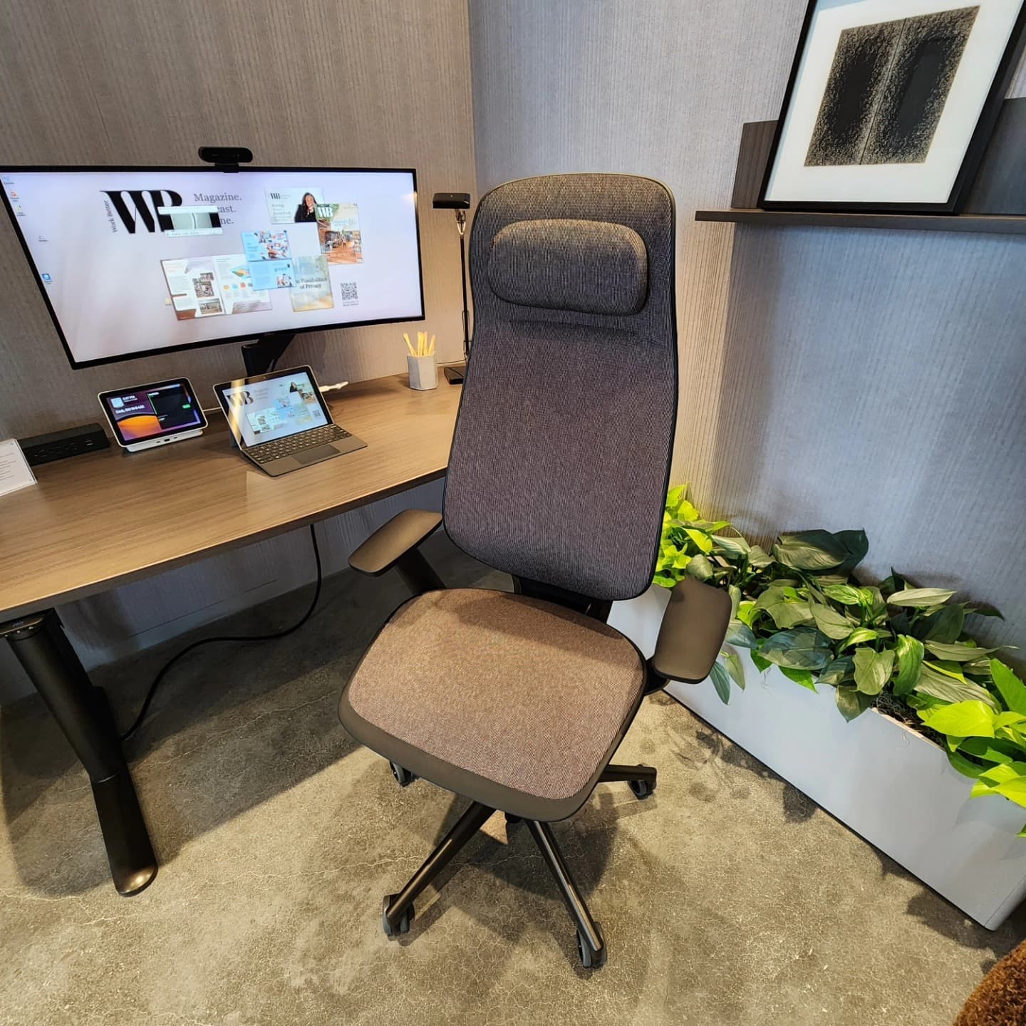 Steelcase Karman high-back task chair at workstation